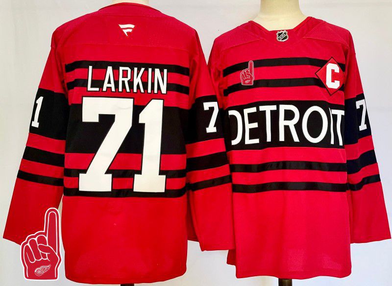 Men Detroit Red Wings #71 Larkin Red Fanatics 2025 NHL Jersey style 10->detroit red wings->NHL Jersey